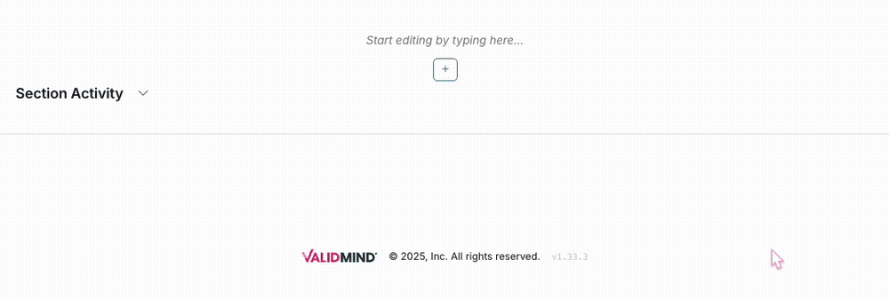 A gif showing the process of adding a content block in the ValidMind Platform